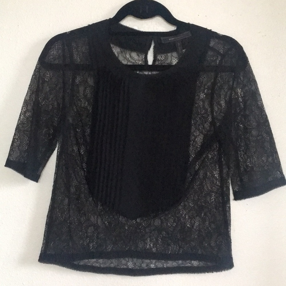 BCBG MAX AZRIA see through lacetop